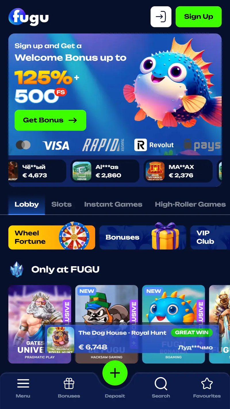 Besuchen Sie Fugu Casino Deutschland - Sicher und Echtgeld spielen beginnt hier in Germany